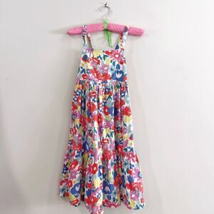 Hanna Andersson Girls Floral Maxi Dress 130cm US 8 Gauzy Cotton Boho Kidcore